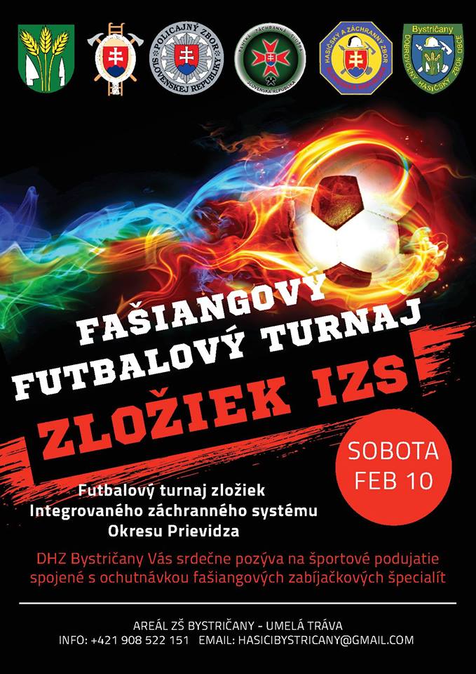 Fašiangový futbalový turnaj zložiek IZS okresu Prievidza