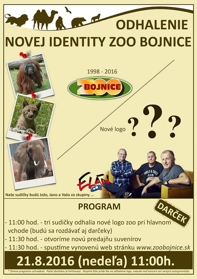 Zoo Bojnice - pozvánka na odhalenie novej identity zoo