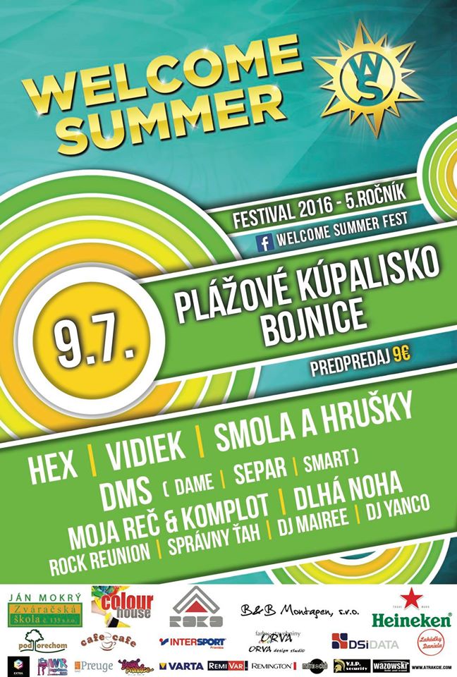 Welcome summer festival 9.7 Plážové kúpalisko Bojnice